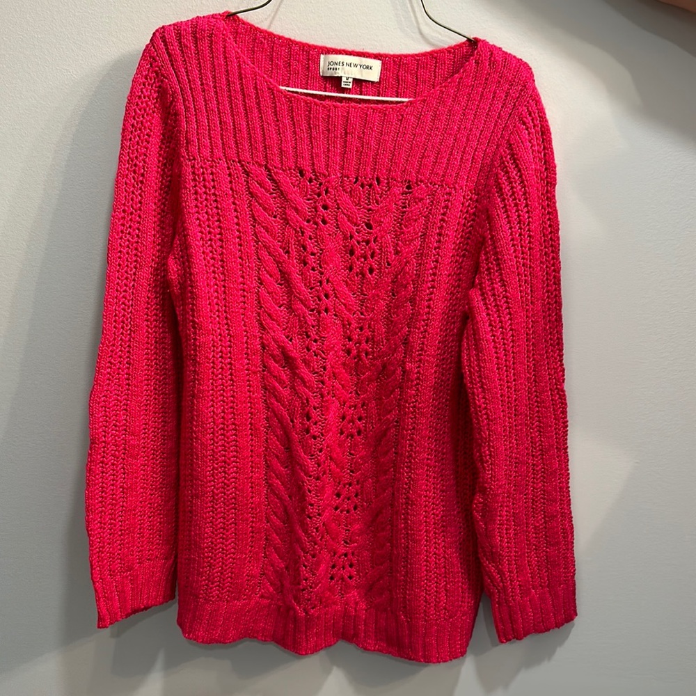 Jones New York sweater, size M, hot pink